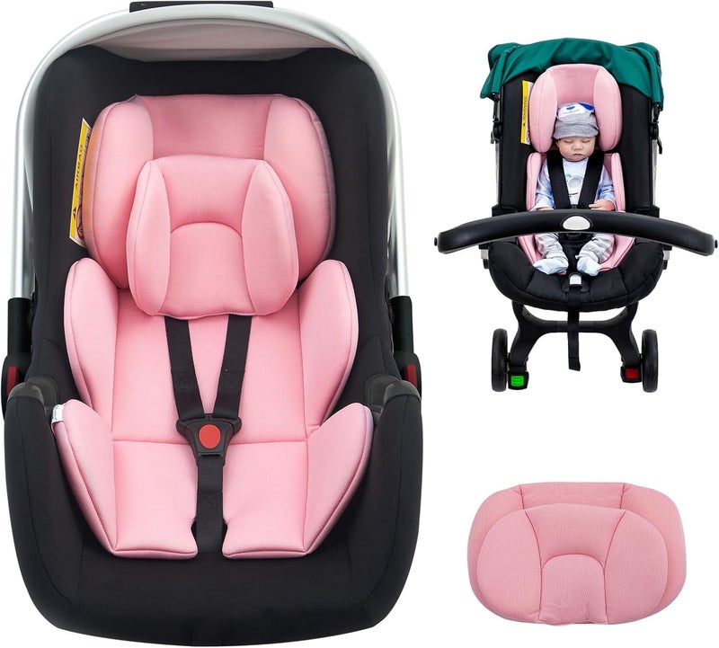 Kaseeous Infant Car Seat Insert with Extra Headrest for Preemie to Newborn, Thickened Baby Car Seat Head Support for Girls Boys, Adjustable Baby Car Seat Cushion with Filled Natural Spong - Image 1
